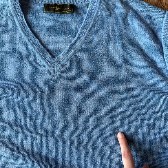 Peru Unlimited Baby Alpaca Link Stich V-Neck Sweater Size XLarge - Picture 8 of 8